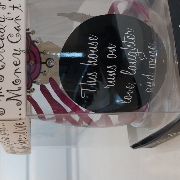 Fun girly painted stemless wine glass NIB! - Picture 2 of 4